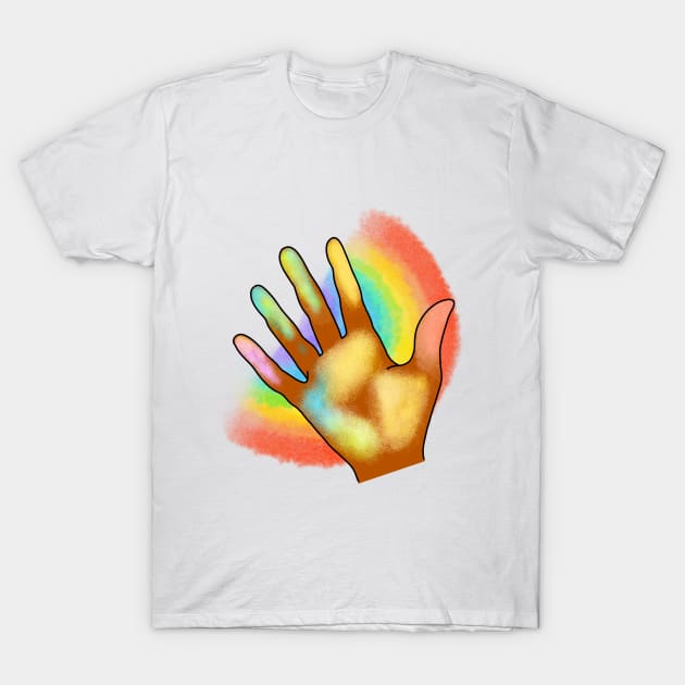 VSCO chalk rainbow hand T-Shirt by cariespositodesign